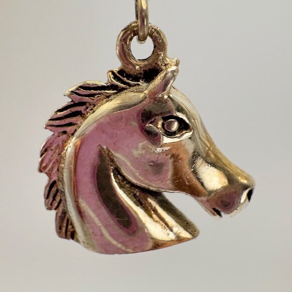 VTG Solid Sterling Silver 925 Horse Head Dangle Earrings Size 1" Length - Picture 8 of 11